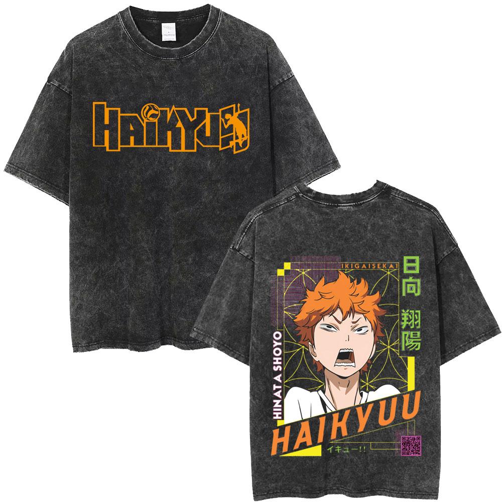 

Washed Vintage Anime Haikyuu Tobio Kageyama Tshirt Summer Mens Crewneck Loose Tees Men Women Manga Fashion Oversized T Shirt S
