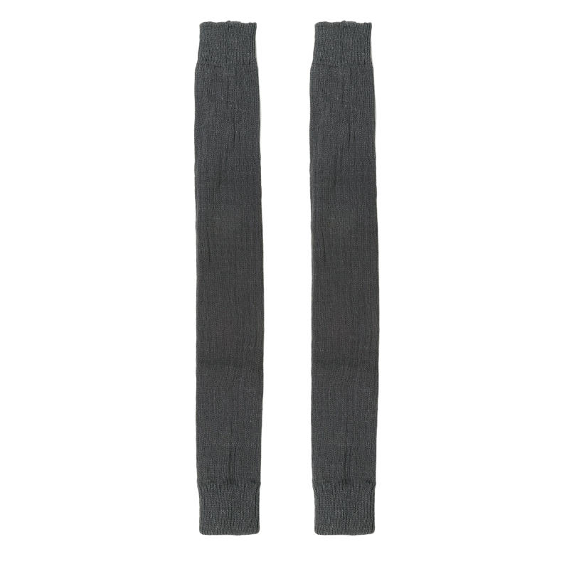 

Женские зимние носки выше колена без носка, вязаные гетры в вертикальную полоску, эластичные манжеты для ботинок M серый