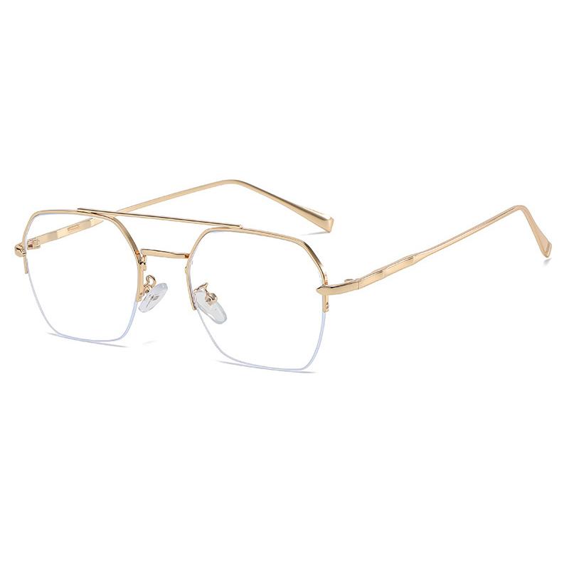 

Classical Design Male Square Metal Half-Frame Eyeglasses Photochromic Anti Blue Ray Prescription gentlemen Reading Glasses 0~+6 for daily use