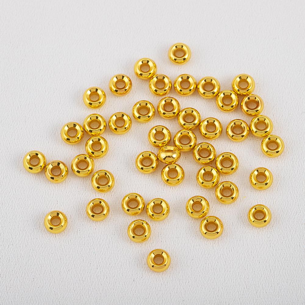 

10pcs 20pcs 30pcs 18K Gold Plated Flat Round Bracelet Spacer Beads 4mm Circle Crafts Beads Necklace Jewelry Accessories Findings 10pcs 4mm