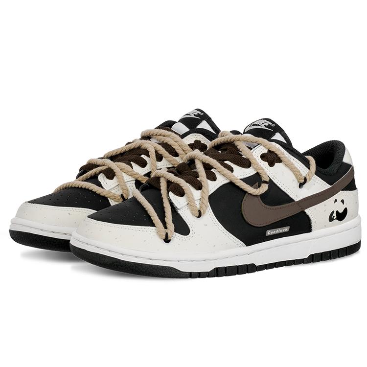Nike Dunk Little Panda, Mocha Skateboard Shoes Women's Black White Brown CW1590-100(Team62-)