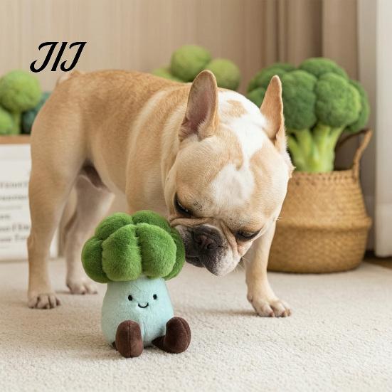 Weiche Stoff Hundezubehör Plüsch Blumenkohl Spielzeug, Interaktives Quietsch Kauspielzeug Niedliche Spielzeuge für Hunde Stofftier Kleine und Mittlere Hunde, Welpen Zahnen