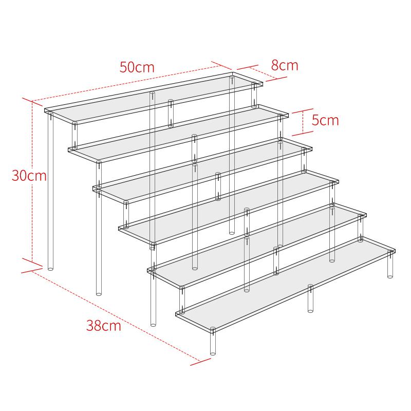 Clear 1-6 Tier Acrylic Display Stand for Funko Figures, Cupcake, Cosmetics, Perfume,Blind Box Display Riser Rack Dessert Shelf