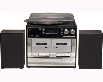 Vitrola Denver MRD-166, rádio FM, leitor de CD, MP3, toca-fitas, Denver
