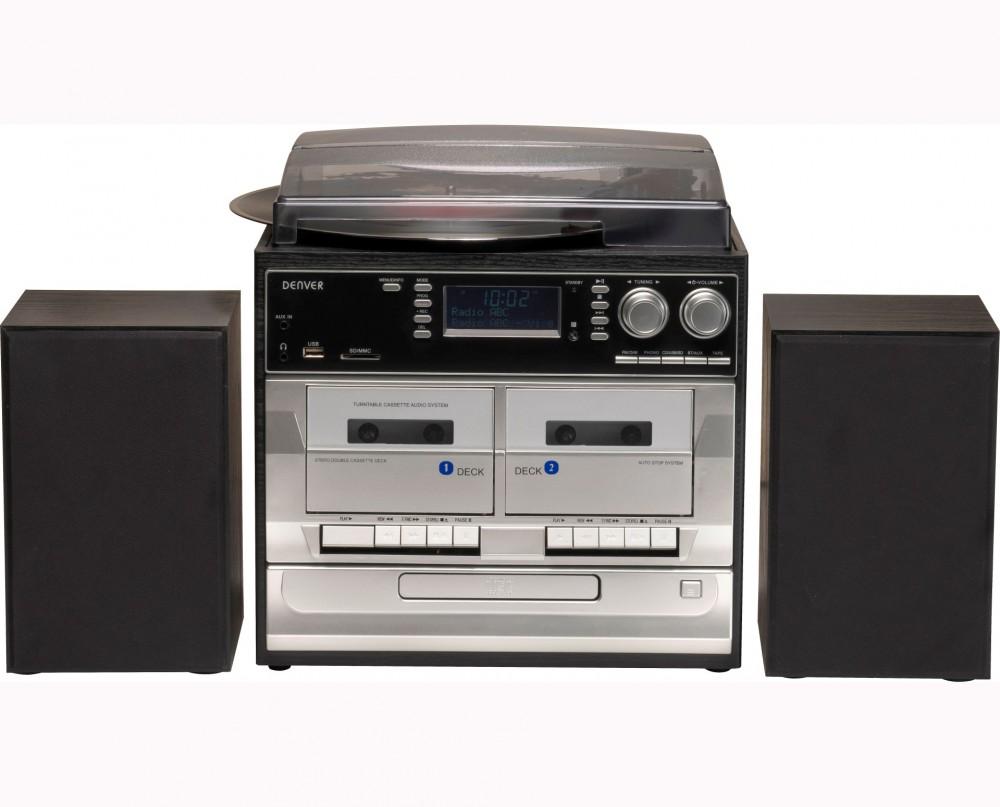 

Грамофон Denver MRD-166, радіо FM, програвач CD, MP3, касетофон, Denver чорний