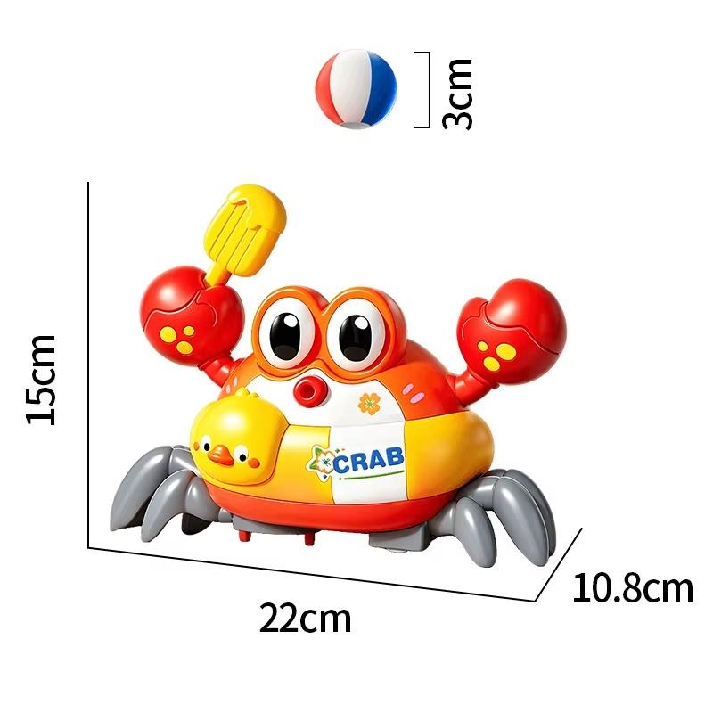 Kids Electric Crab Move Interactive Toy with Music and Lighting Education for 18 Months Development Children Birthday Gift