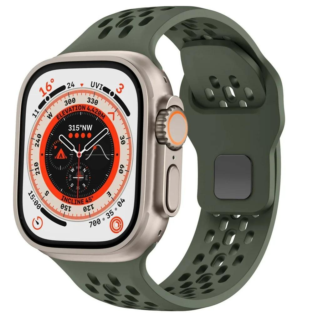 Breathable Silicone Strap for Apple Watch Band 49mm 46mm 45mm 44mm 42 41 40mm Sport Bracelet iWatch Ultra 11 10 9 8 7 6 SE3 Belt