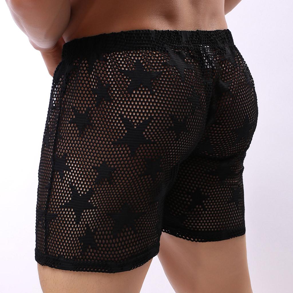 Men's Underwear Star Mesh Breathable  Pants Sexy Transparent Underwear