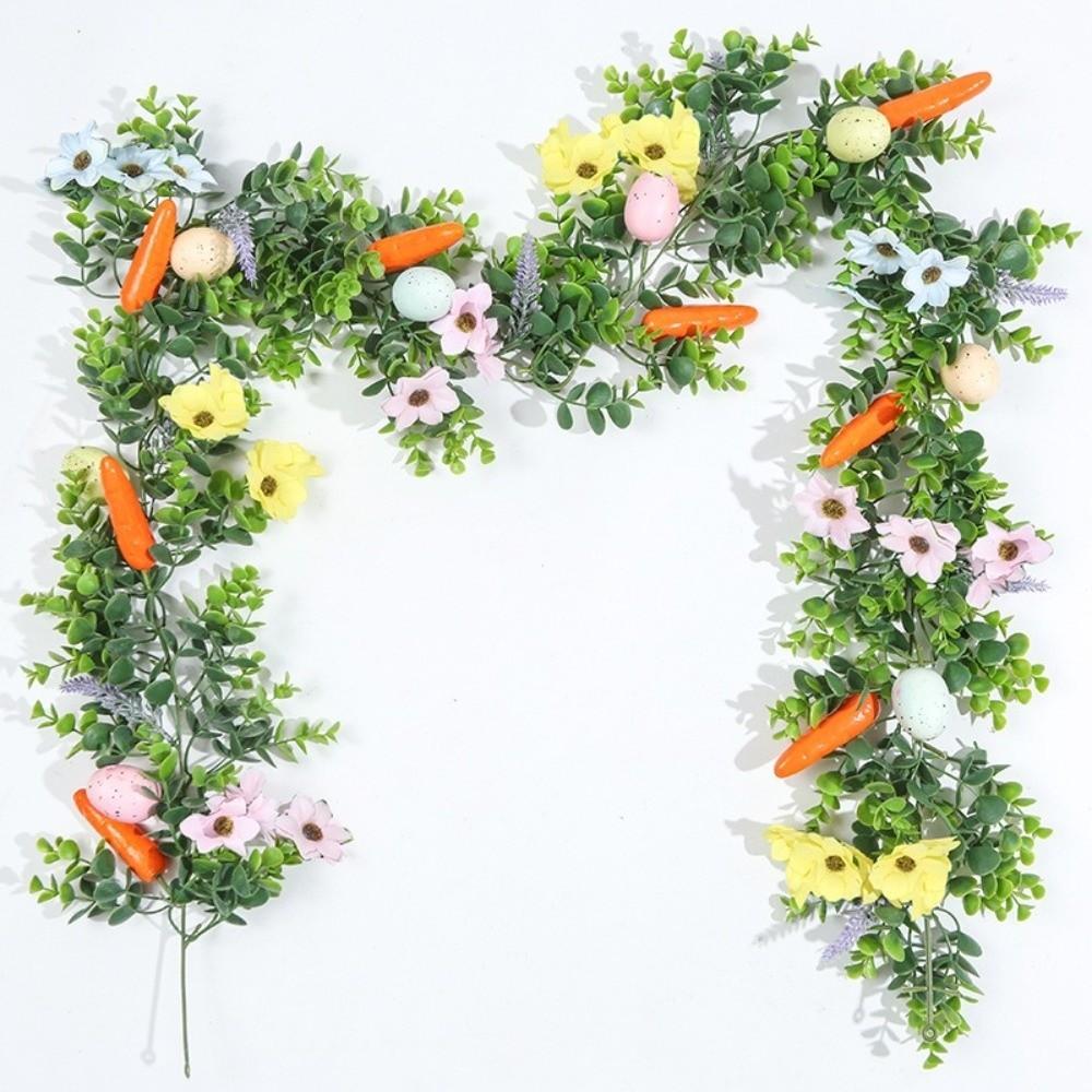 Artificial Easter Egg Garland with Egg Carrot Wreath Creative Spring Vine Flower  Easter Decoration