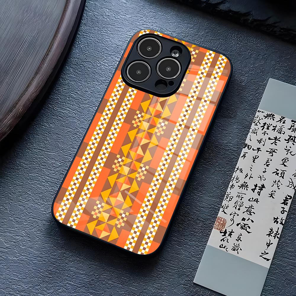 

African Wax Print Phone Case For IPhone 13 Pro Max 14 16 Plus 12 Mini 11 15 X XR XS 8 7 Plus SE Tempered Glass Back Cover iPhone 16 Plus