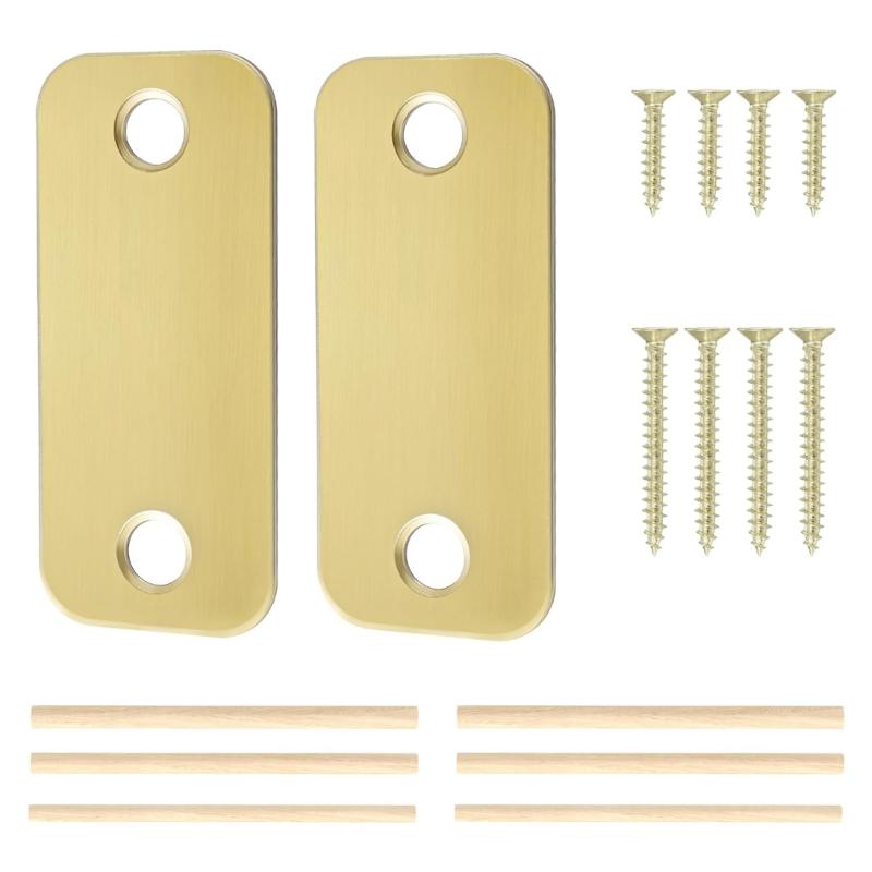 Door Strikes Hole Cover Stainless Steel Door Edges Hole Filler Plate Includes Mounting Accessories Easy To Install