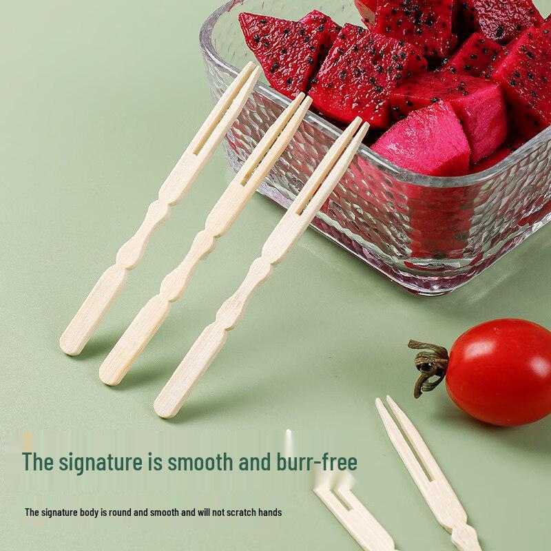 ZISIZ Disposable Bamboo Fruit Fork Set