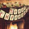 2pcs Christmas Decorations Vintage Merry Christmas Banner Retro Nostalgic Traditional Old Fashioned Victorian Xmas Holiday Decor