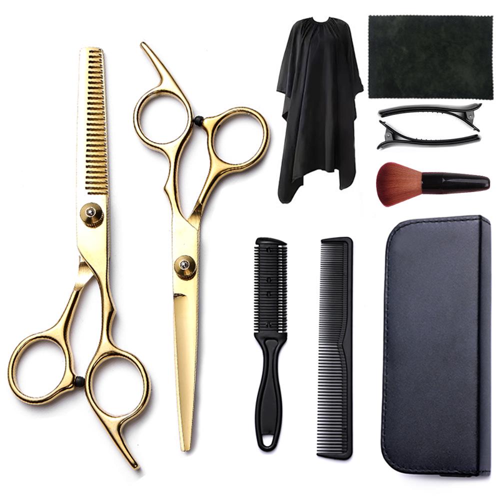 Hairdressing Scissors Set: Colored Straight-Tooth & Thinning Bangs Scissors for Professional Stylists