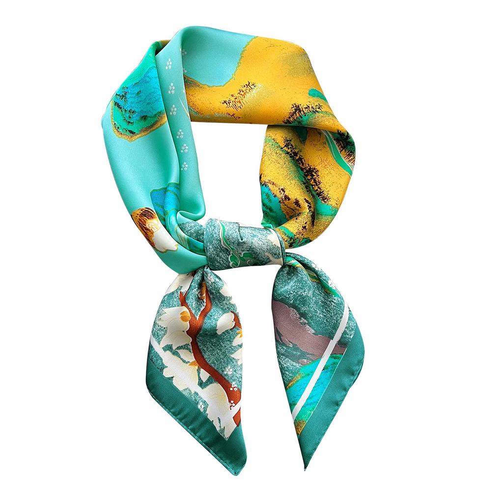 Spring and Summer New French Style 71CM Silk Scarf Decorative Headband Scarf Fashionable Versatile Temperament Simulation Silk Scarf