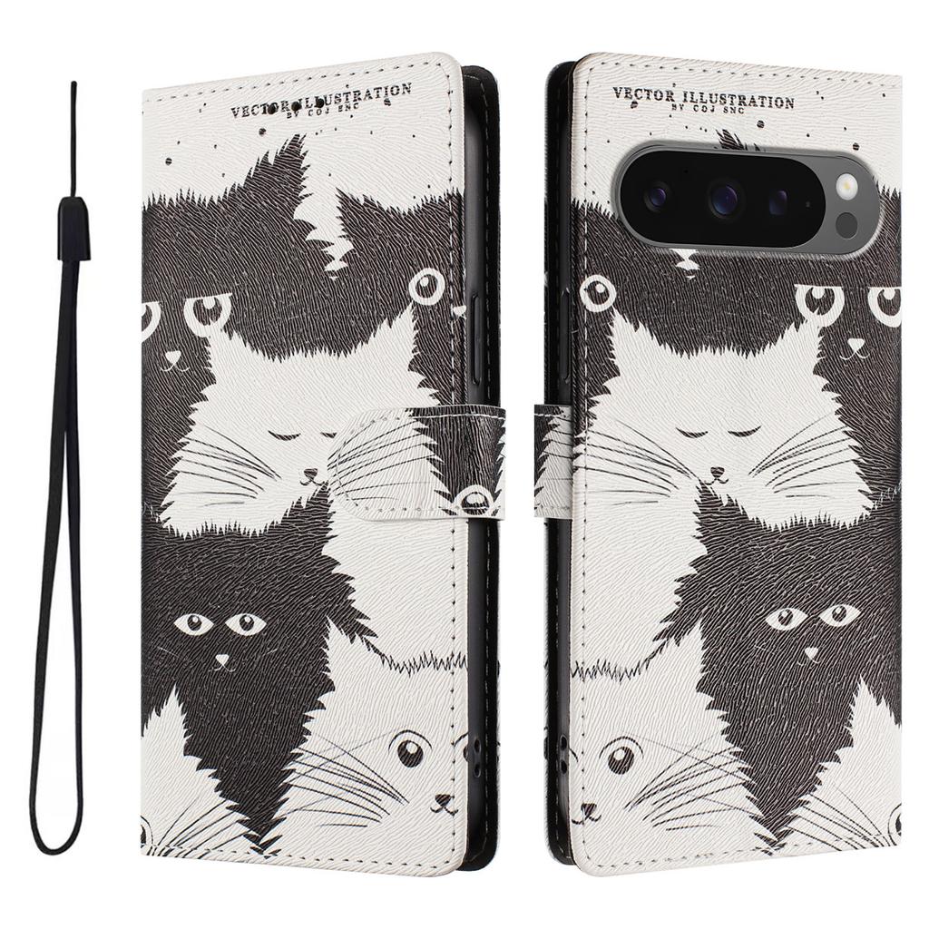 Printed Cartoon Magnetic Leather Wallet Case for Google Pixel 10A 10 9 9A 8 8A 7 7A 6 6A 5 5A 4A 5G Pro XL Phone Flip Book Cover