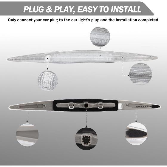 3Rd Third Brake Light For Honda CRV CR-V 2012 2013 2014 2015 2016 LED High Mount Stop Light Brake Lights 3Rd Stop Lamp (White Shell)