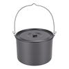 Camping Soup Pot Cookware with Lid 15L Large Outdoor Portable Hanging Pot Cooking Set for 8-10 People