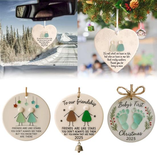 Christmas Pendant To Our Friends Letter Pattern Festive Atmosphere Hanging Decoration Living Room Bedroom Garden Decor