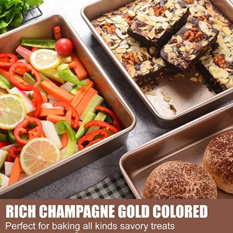 Rectangle Carbon Steel Cake Baking Tray Non-Stick Chocolate Bread Mold DIY Pastry Deep Pans Dish Kitchen Oven Bakeware Tools