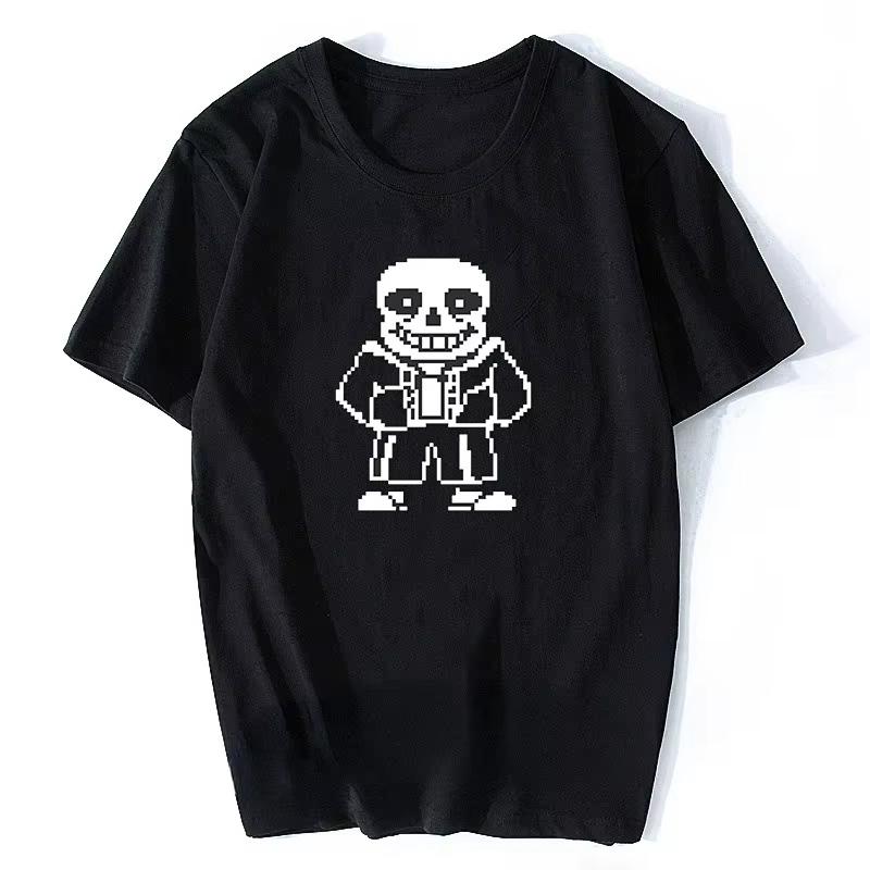Undertale Oversize'owa Koszulka Unisex Streetwear Bawełniana Nowa Retro Krótki Rękaw Koszulka z Nadrukiem Graficznym Unisex Unisex Rękawy Klasyczna Koszulka
