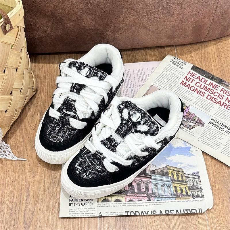 Boty do chleba, malý voňavý styl, flipové plátno s kožešinou, pánské a dámské nazouvací sportovní a volnočasové boty, řetěz, tlusté boty, vysokoškolský styl