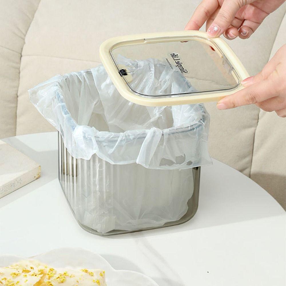Acrylic Transparent Storage Box With Lid Pop-up Storage Box Mini Mini Trash Can  Workstation
