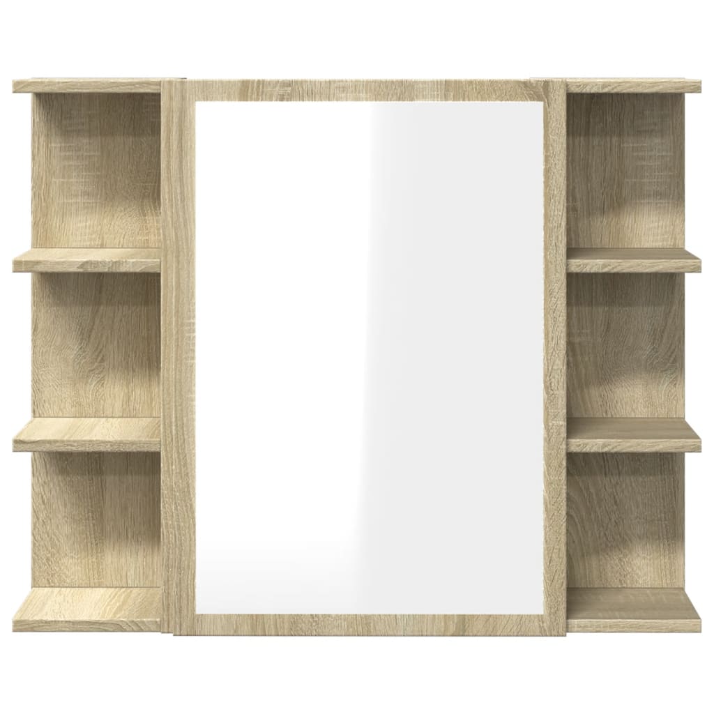 Badezimmer-Spiegelschrank, Badezimmer-Hänge-Badewannenspiegel Mit Ablagefach Hinter Dem Spiegel, 80x20,5x64 Cm Holzwerkstoffplatte