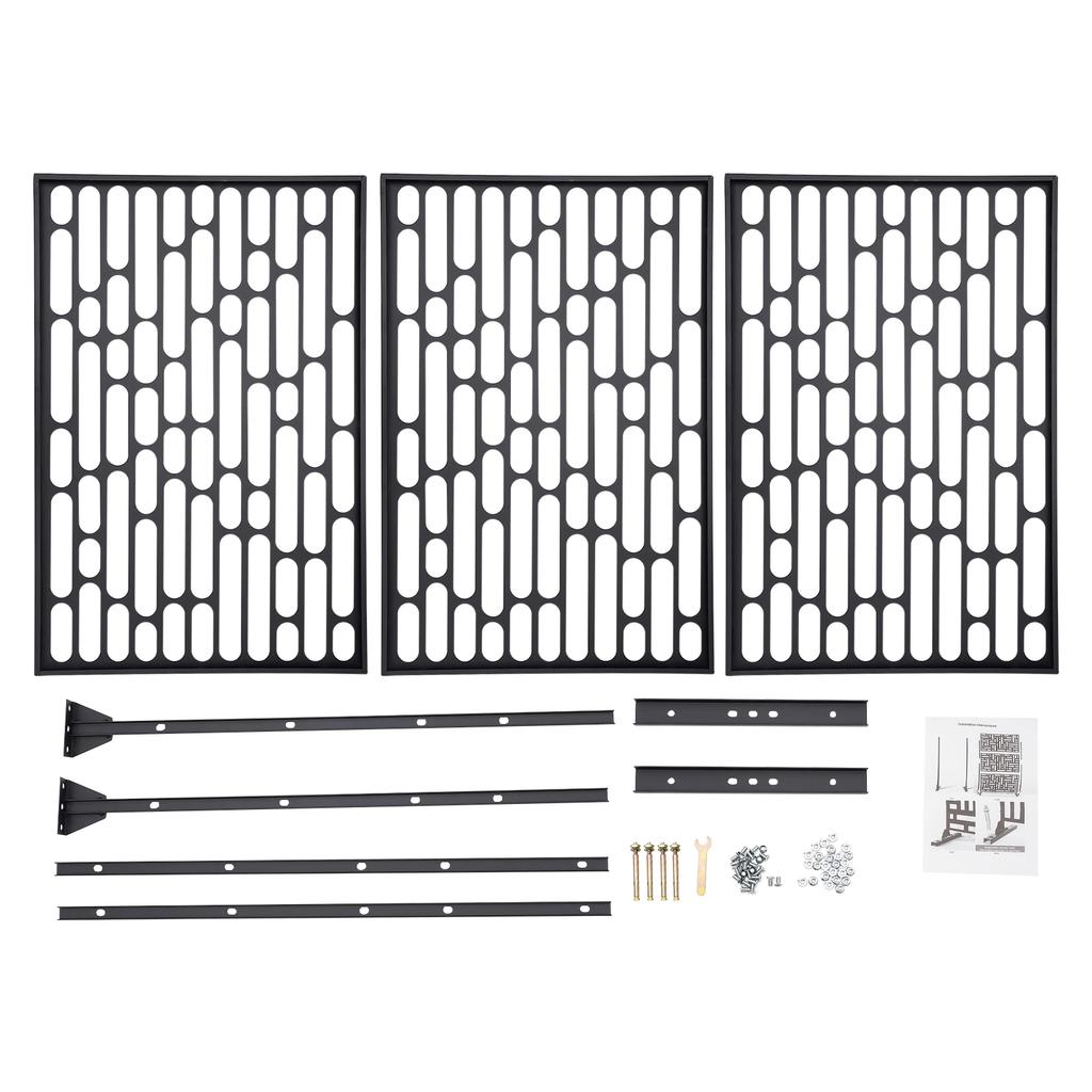Outdoor Privacy Screen, Black Windproof Fence Panel for Patio Garden, Decorative Room Divider, Mesh Shade Panel, 90x40x190cm