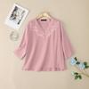 ZANZEA Women Summer V-neck Loose Casual 3/4 Sleeve Blouse