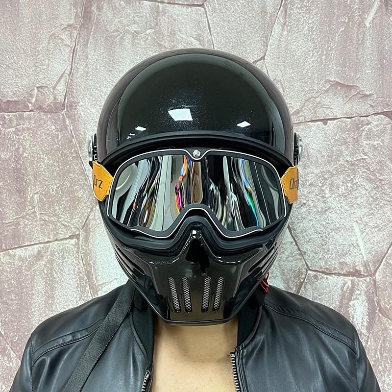 DOT ECE Certified Full Face Motorcycle Helmet Men Women Cruiser Bike ABS Shell With Bluetooth Slot Dual Lens