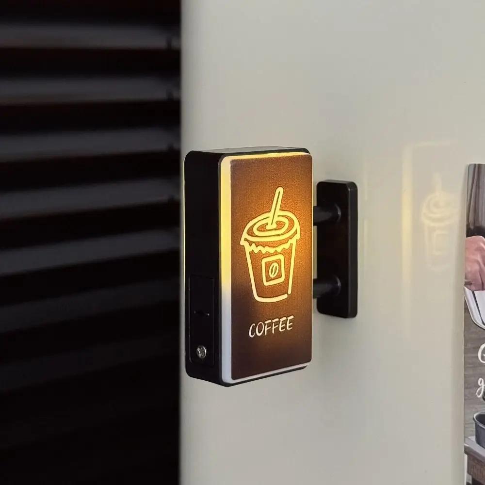 Creative Atmosphere Coffee Corner Light Sign Retro Style Soft Light Glowing Fridge Magnet Decoration Magnetic