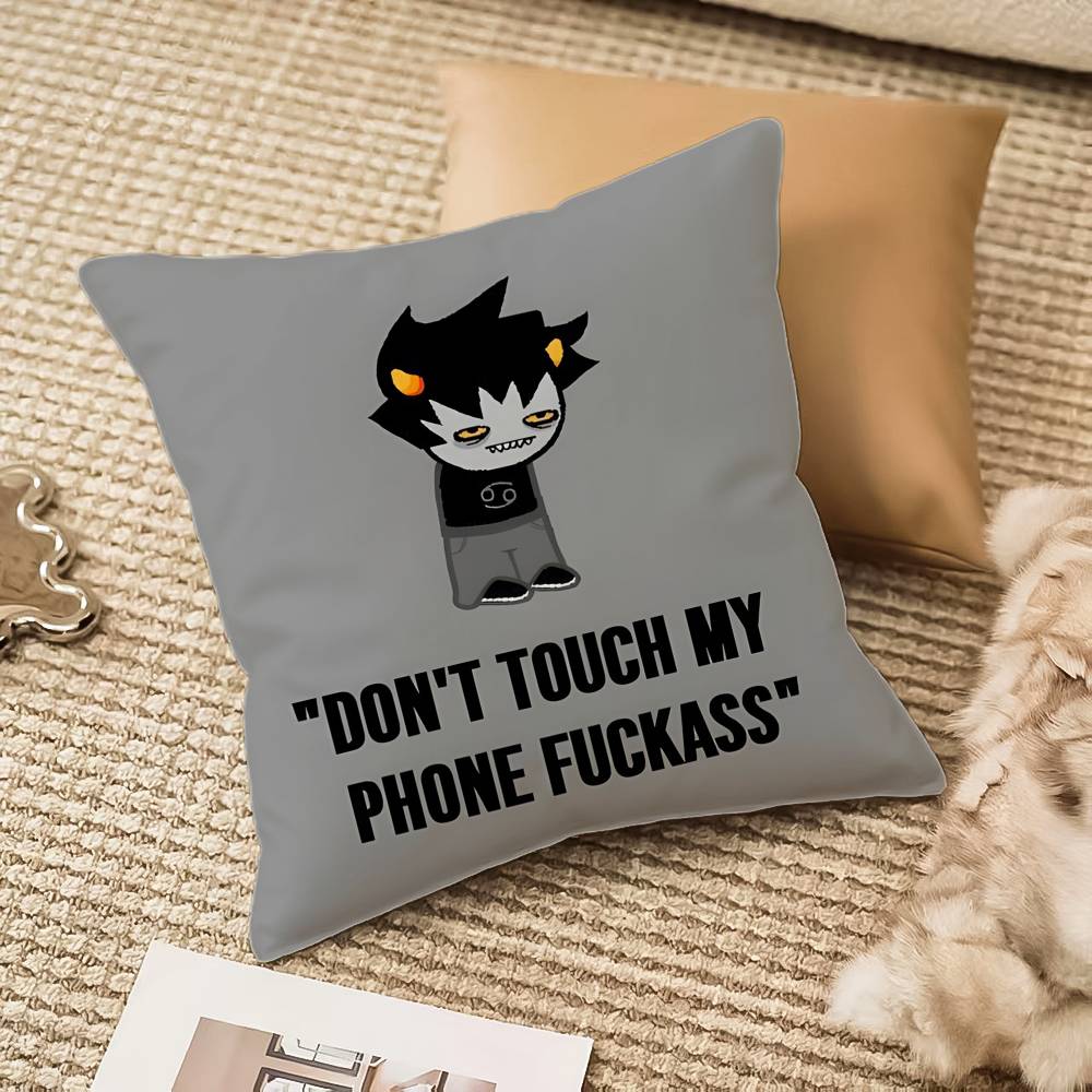 Web-Comics H-Homestuck-MT Lustiger Kissenbezug Komfort Sofa Bett Seidig elegant Verdeckter Reißverschluss Dekorative Kissenhülle
