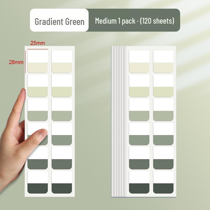 High-Value Gradient Color Translucent Index Stickers - Writable Memo and Bookmark with Strong Adhesion.