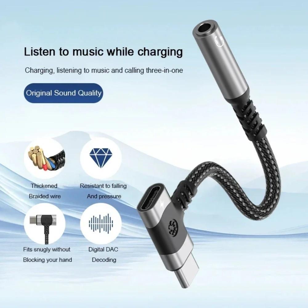 Converter Fast Charge OTG Dongle 2-in-1 Adapter 3.5mm Jack USB C Splitter  Audio Converter
