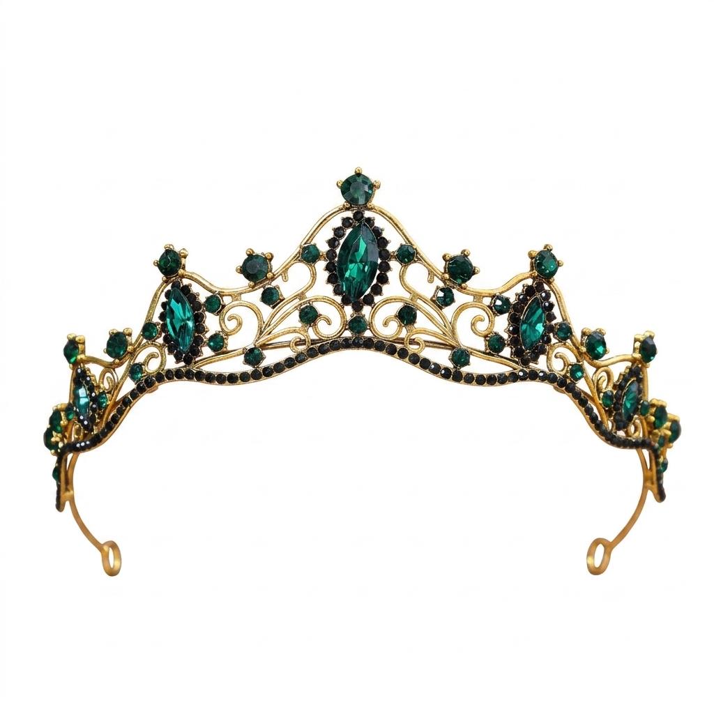 Bridal Rhinestone Crown Headpiece Alloy Base With High-Refractive Index For Wedding Ceremony And Stage Performance