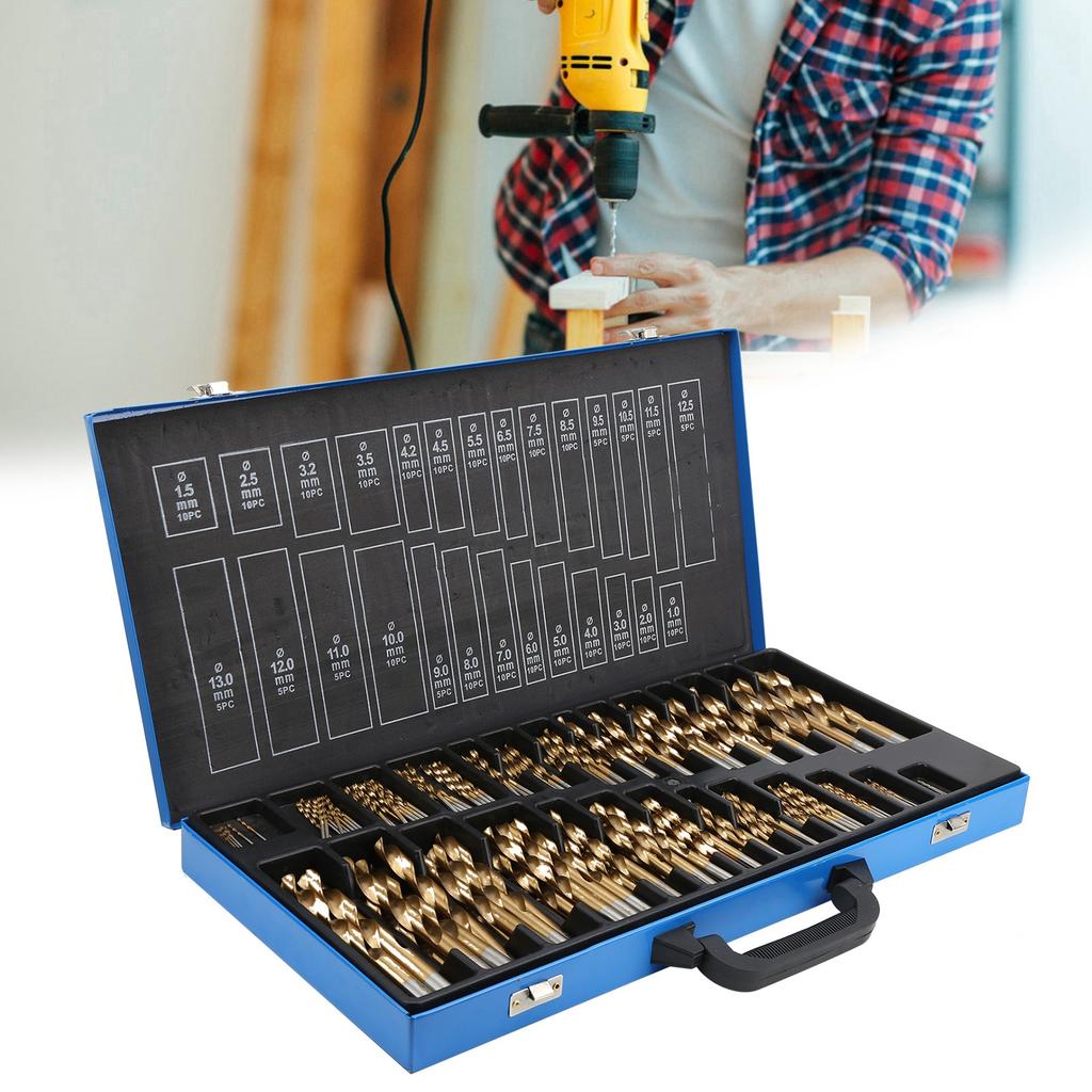Metric Drill Bits Set with Storage Box High‑Speed Steel for Iron Alum Inium Wood Plastic Drill Bit Set Twist Drill Bit