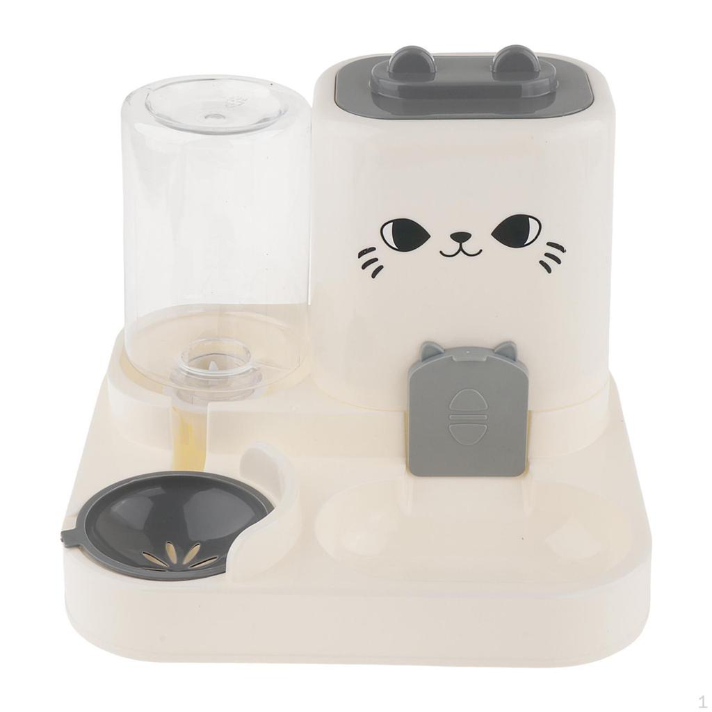 2 In 1 Automatic Pet Feeder Cats Water Container Cat Food Bowl for Small Dogs