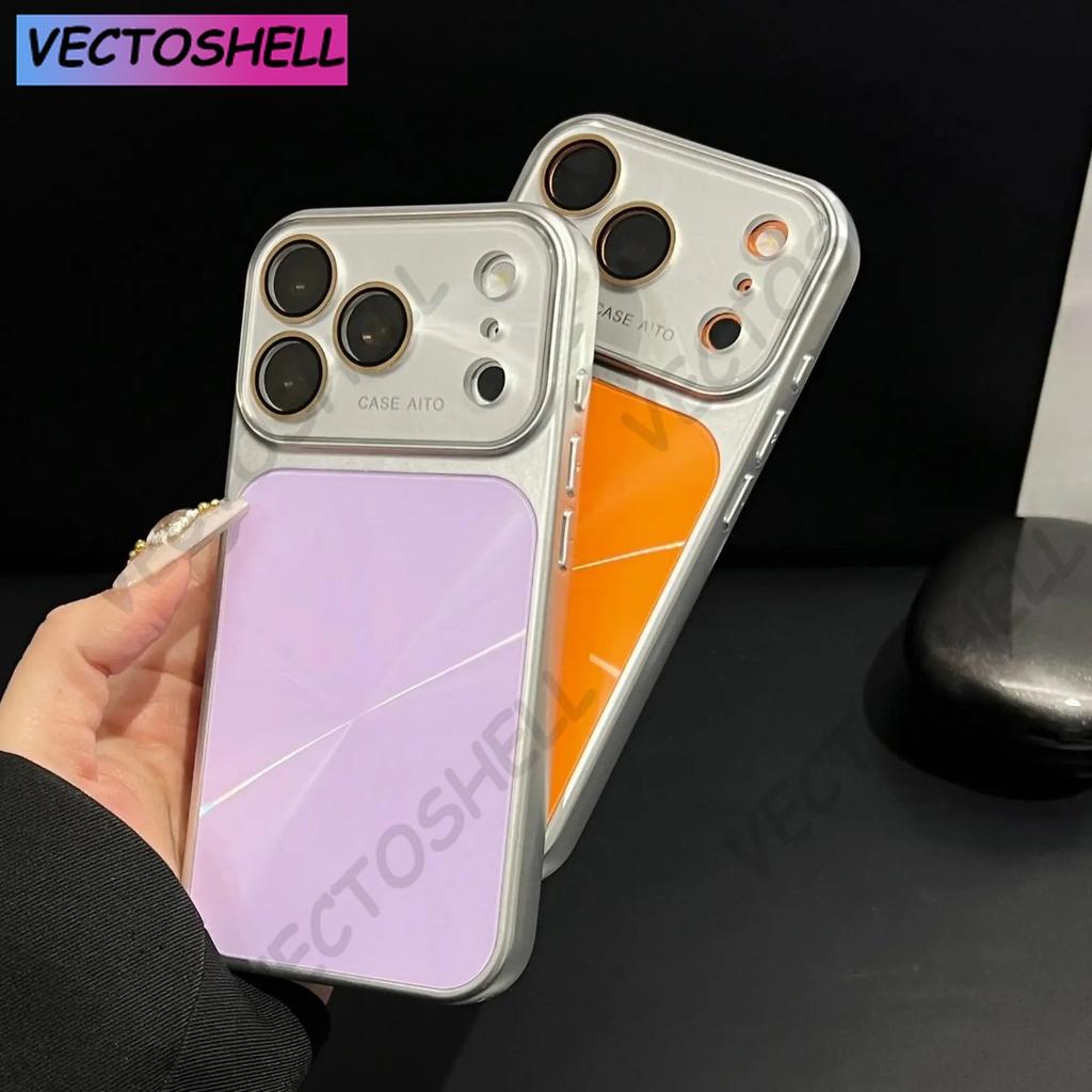 Dazzling Laser CD Pattern Large Window Bumper Case For iPhone 17 16 15 14 13Pro Max Shockproof Crystal Camera Protection Cover