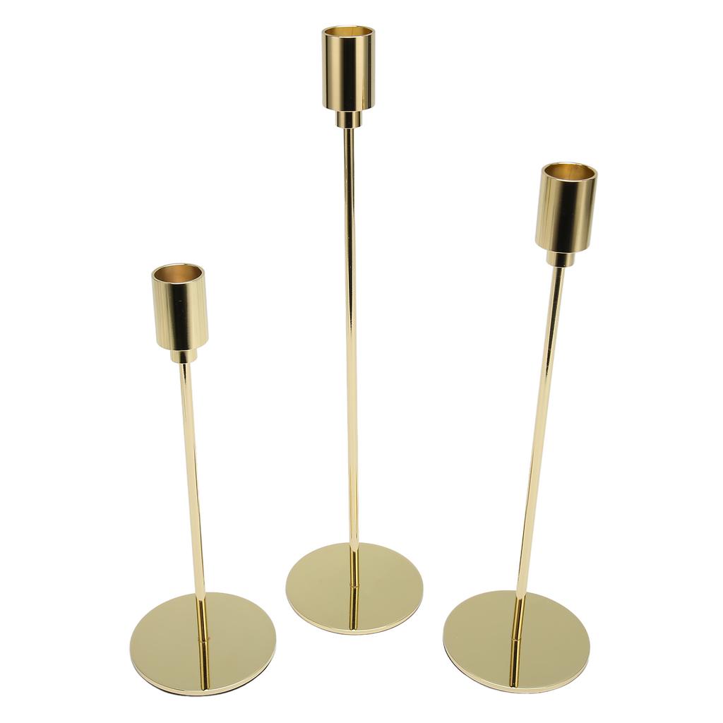 Metal Candle Holder Thin Beautiful Elegant Gold Candlestick Holders for Weddings Table Decoration