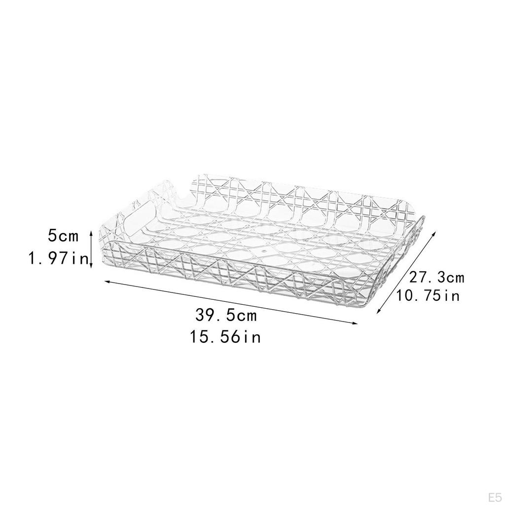 Rectangle Serving Tray Decorative Display Clear Tea Water Plate Rectangular Art for Kitchen