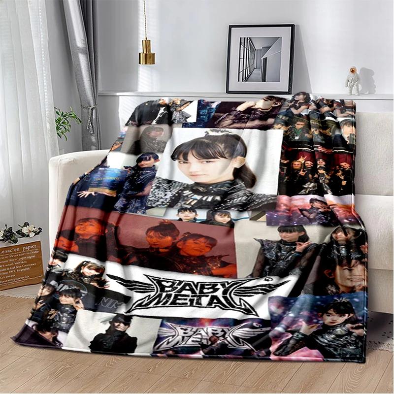 Ciepły drukowany koc Babymetal, koc do biura i salonu, flanelowy koc domowy, koc wielofunkcyjny