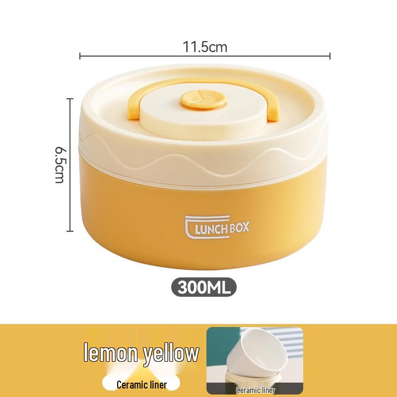 Microwaveable Insulated Ceramic Bento Lunch Box - Portable, Multi-Layer for Students and Office Workers
