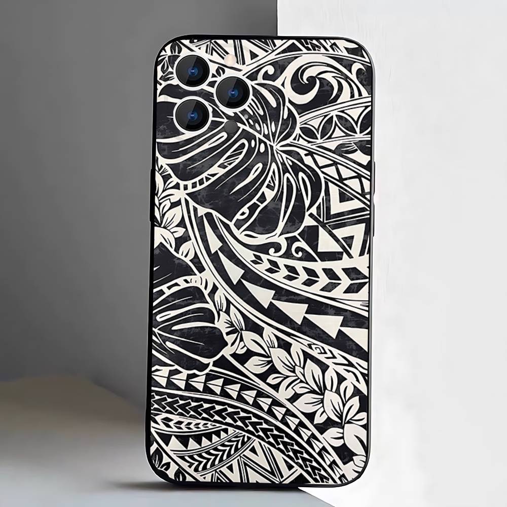 Maori Tribal Polynesia art Black Soft Case For iPhone 17 13 14 15 11 16 12 Pro Max Pro Max Plus E Air Mini Phone Cover Shell iPhone15promax
