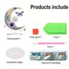 Acrylic Special Shape Moon Table Top Diamond Painting Ornament Kits 5D DIY Diamond Art Tabletop Decorations for Adults Beginner