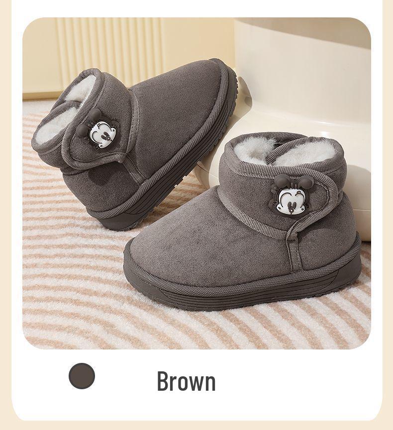 Babu Dou 2025 Winter Children's Snow Boots - Warm Velvet-Lined for Boys & Girls