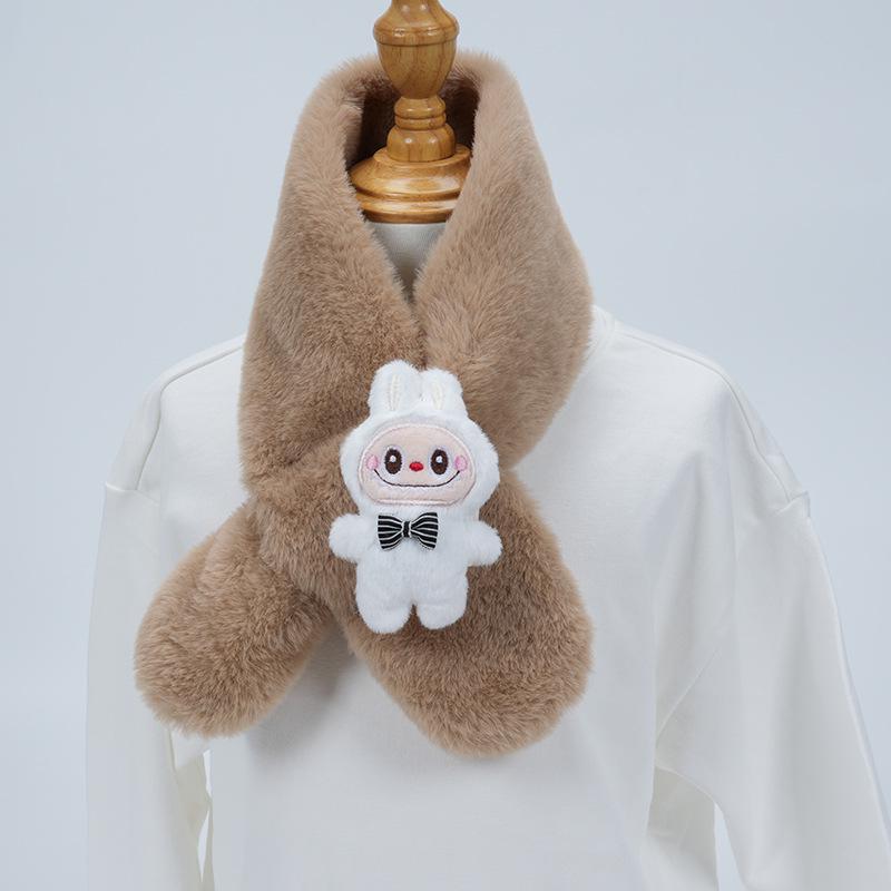 Plüsch-Winter-Schal im koreanischen Stil, Süßer und warmer Nackenschutz für Mädchen und Schülerinnen