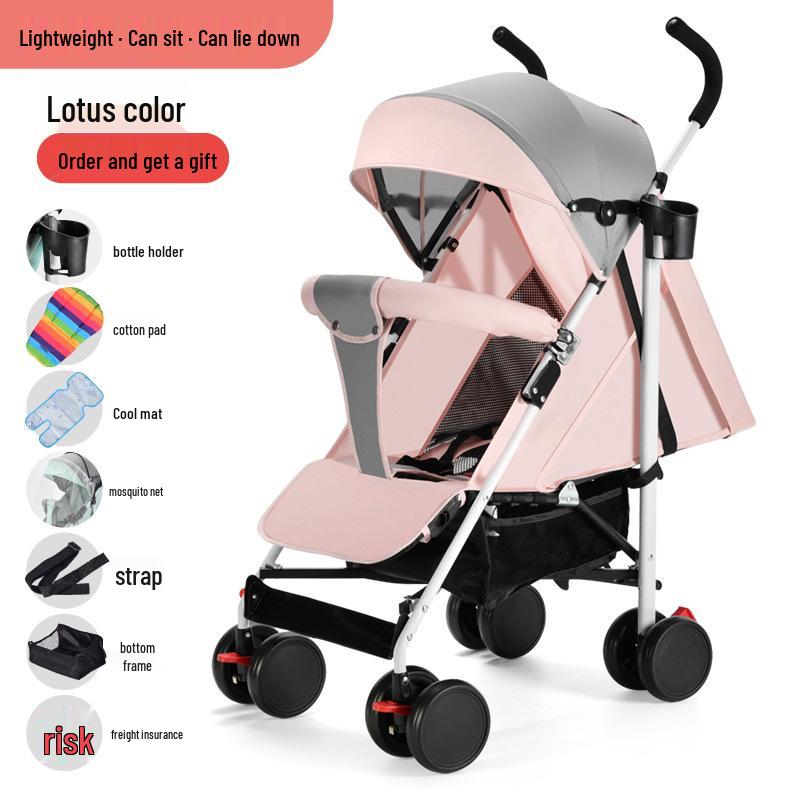 Lightweight Folding Baby and Toddler Umbrella Stroller with Recline Feature