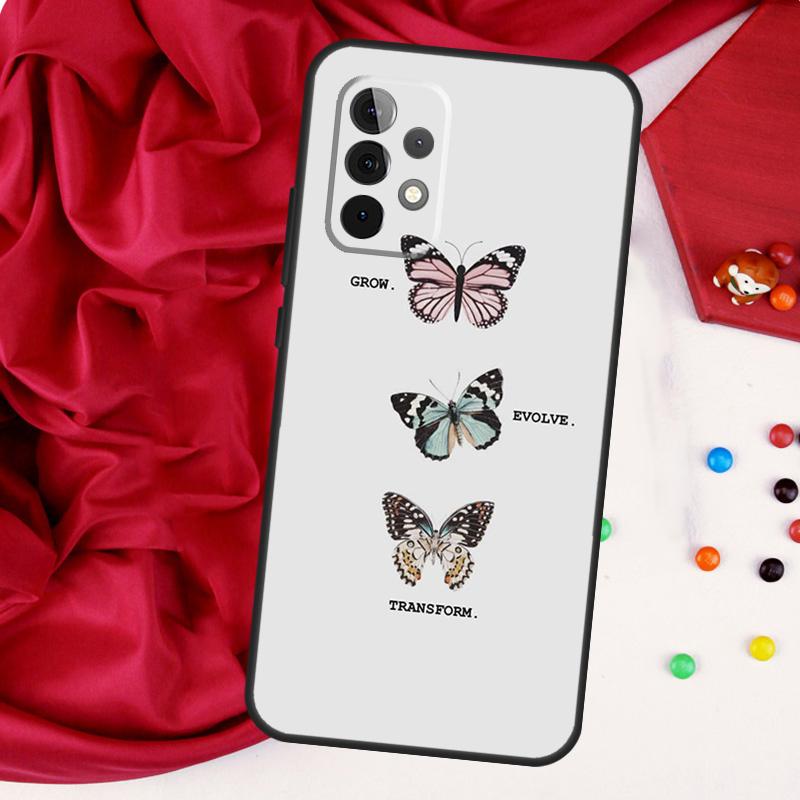 Butterfly Flower For Samsung Galaxy A26 A05 A06 A16 A54 A34 A14 A22 A32 A52 A55 A35 A15 A53 A13 A56 A36 Case