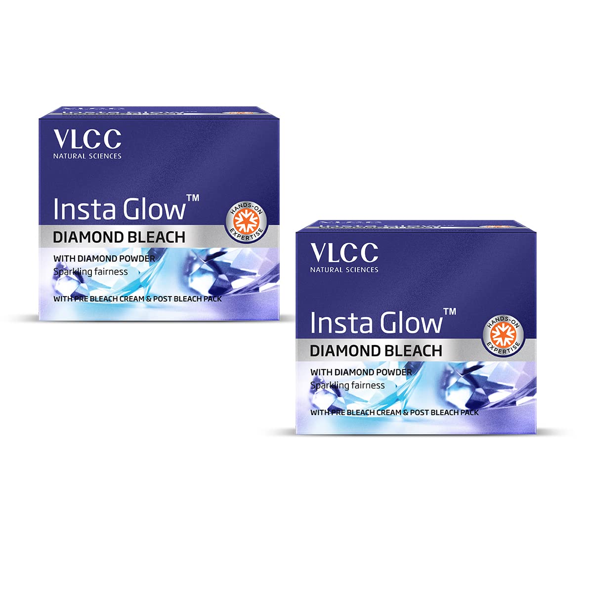 

VLCC Insta Glow Diamond Bleach 30g X 2 Pack | Sparkling Skin Brightening Bleach | Reduces Dark Spots